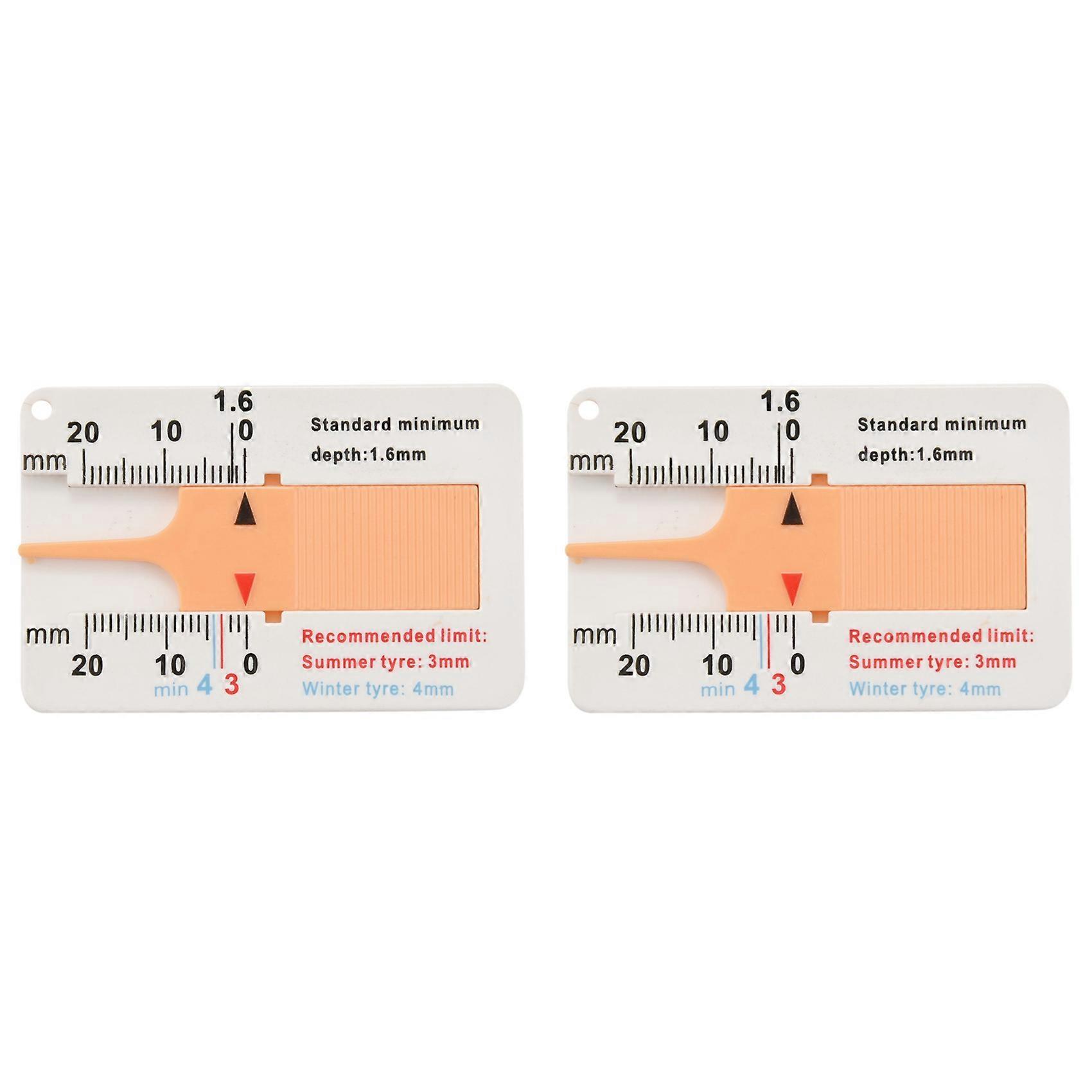 2X Tyre Tread Depth Gauge Car Motorcycle Trailer Van Wheel