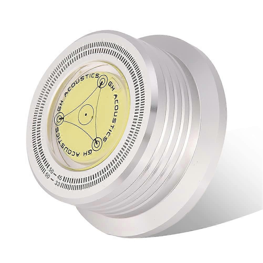 Record Weight Stabilizer Clamp with Precision Bubble Level for Turntable Vinyl Audio Clarity
