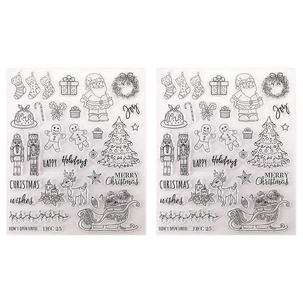 Silicone Christmas Stamp for DIY Diary Use 6Pcs Transparent Scrapbooking Set