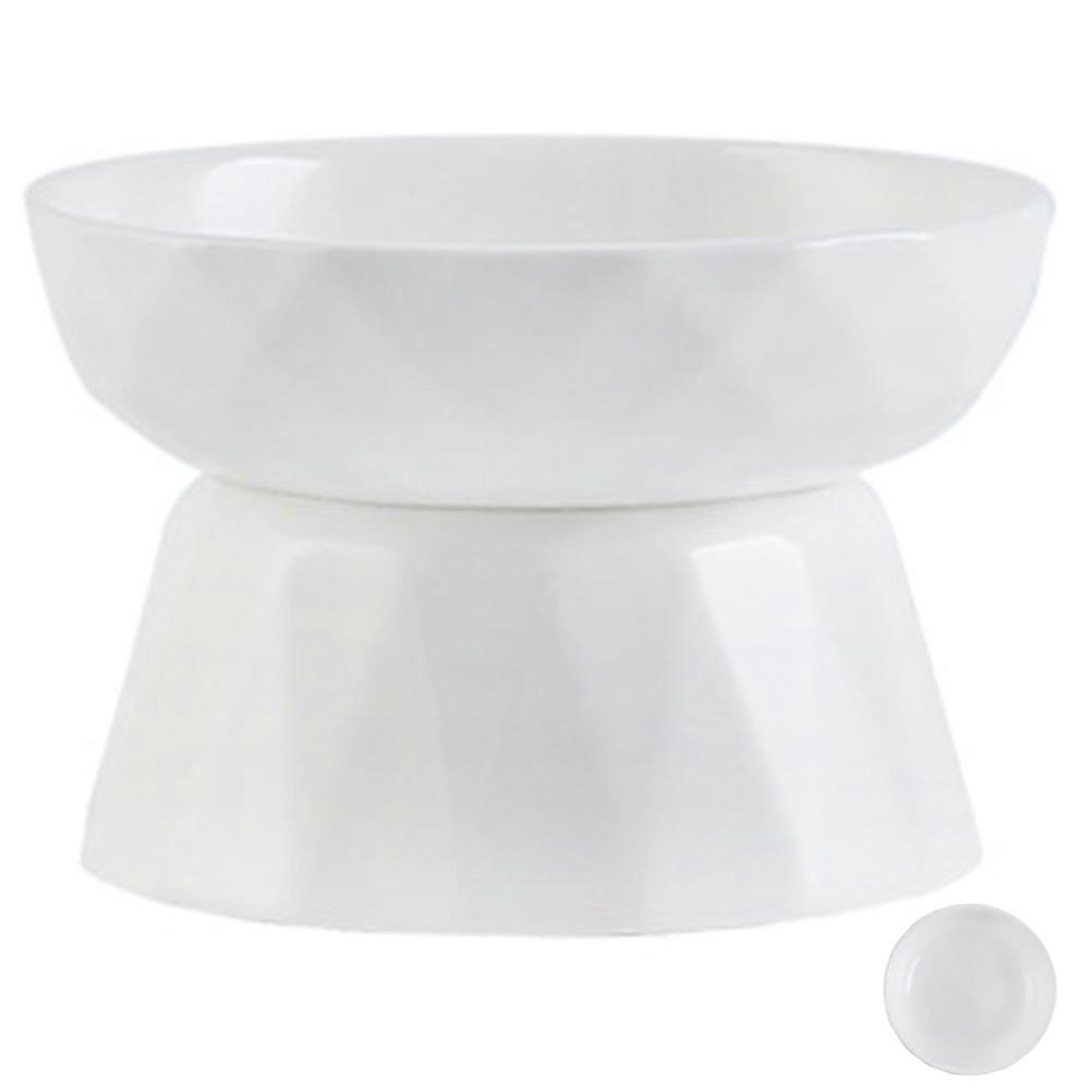 Elevated Cat Bowl White Ceramic for Easy Cleaning