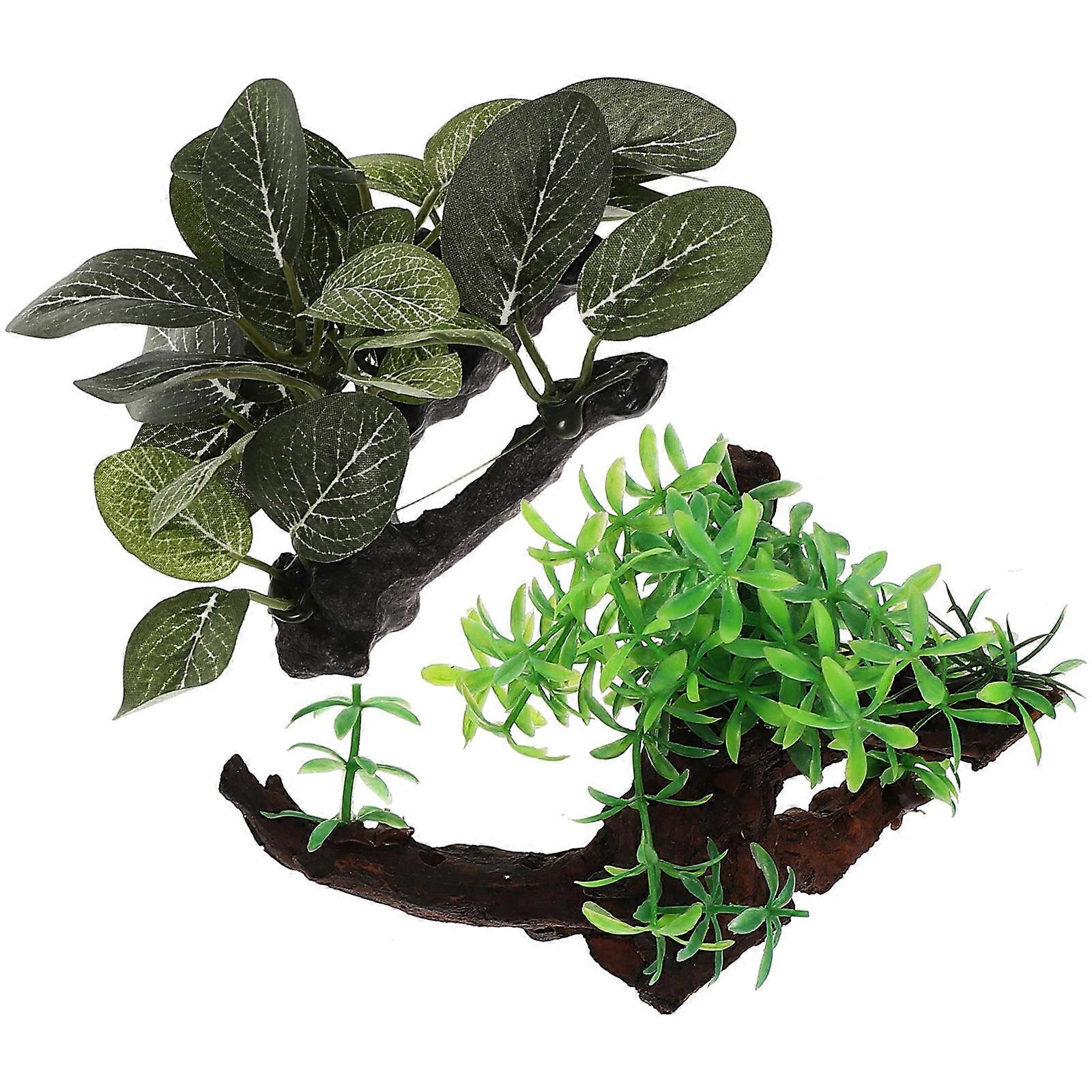 Plastic Fish Tank Plants Artificial Decor for Aquarium 2Pcs Simulate Plants