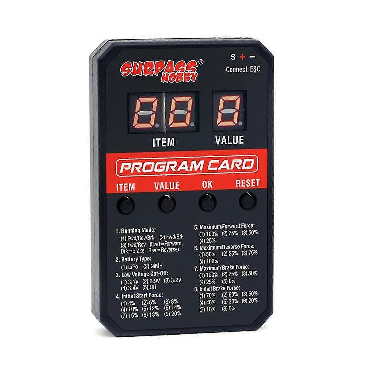 SURPASS HOBBY V2 LED Program Card for ESC Speed Controller RC Car 26s
