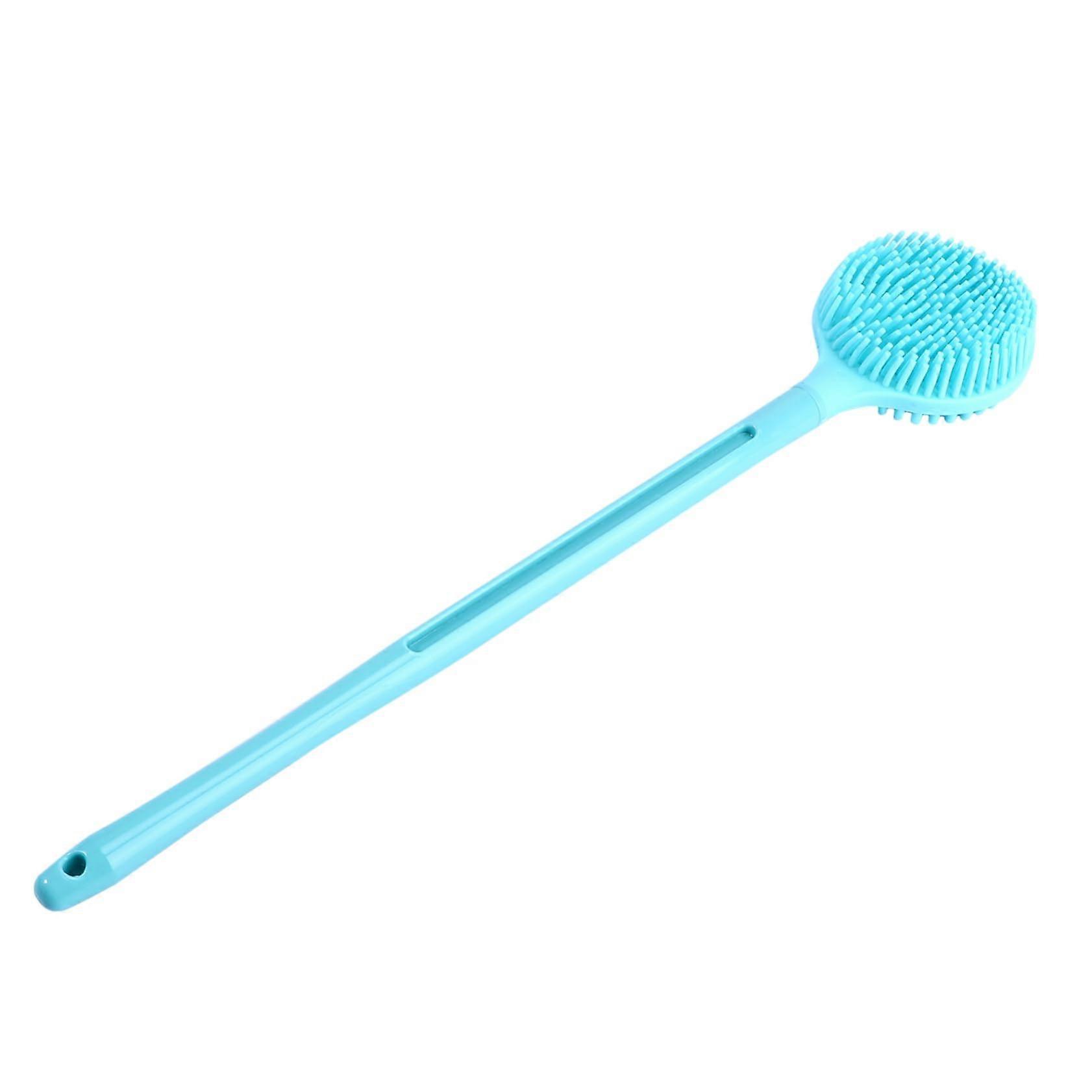 Silicone Bath Brush Back Scrubber with Long Ergonomic Handle and Builtin Soap Chamber