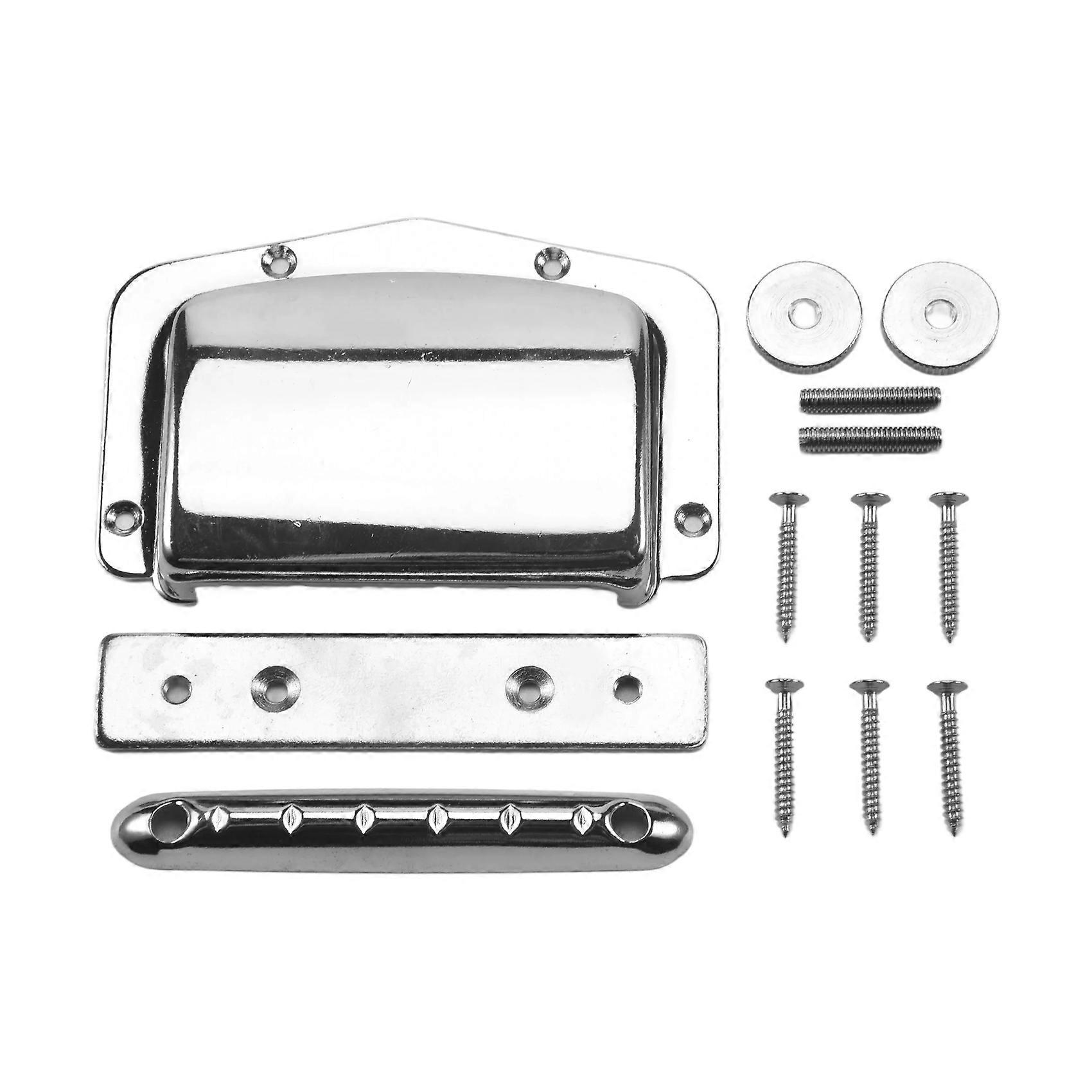 1 Set Fixed Adjustable Bridge Tailpiece For Teisco Harmony Kay Guitar 