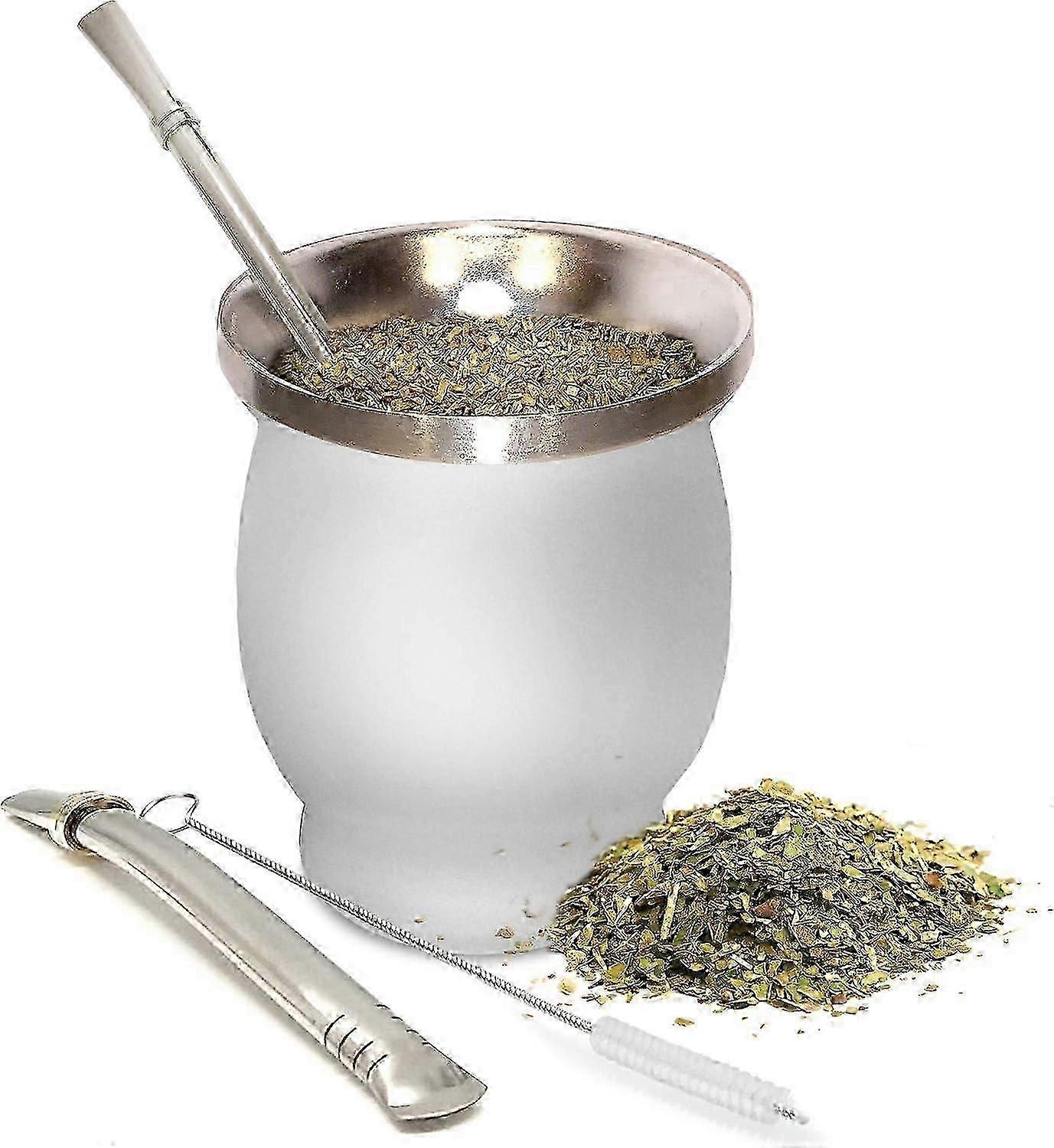 Mate Cup And Bombilla Set - Yerba Mate set Includes One Yerba Mate Cup