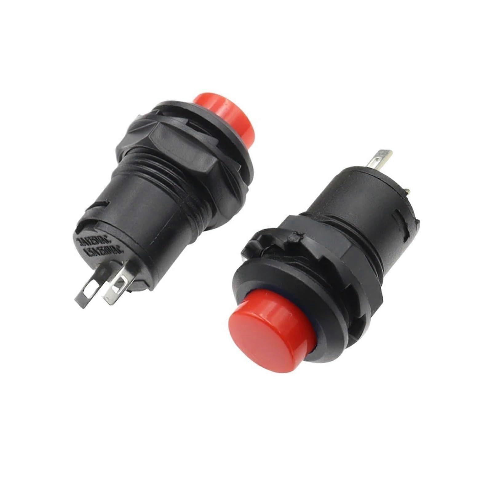 6PCS 12mm Momentary Push Button Switch DS228 DS428 Red Quick ON/OFF 3A 125VAC