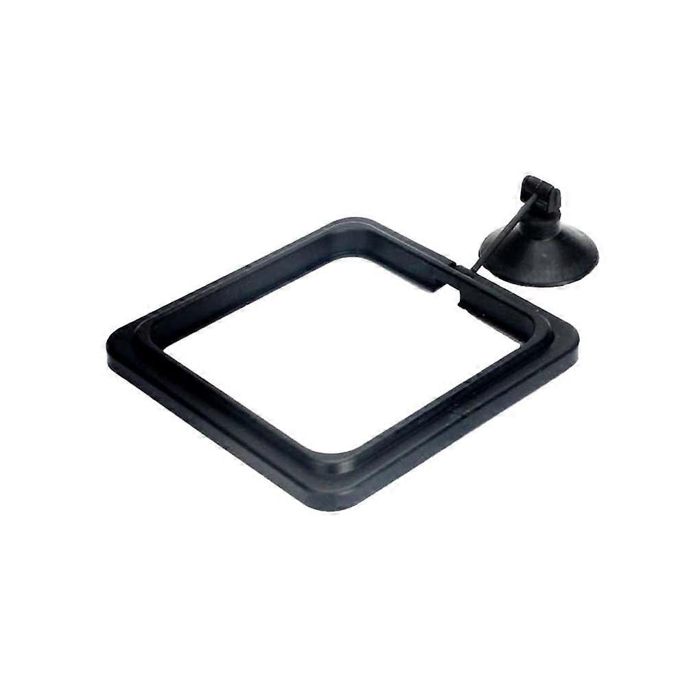 Aquarium Fish Feeder Floating Feeding Ring with Suction Cup for Goldfish Turtle Black Square