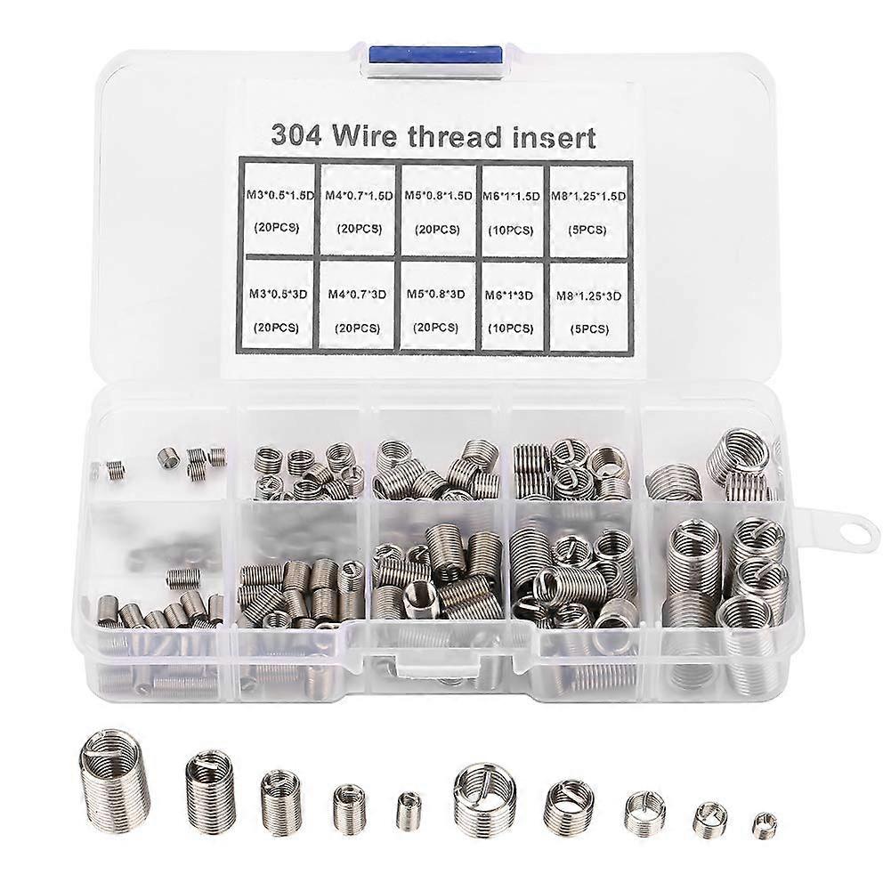 150pcs M3M8 Stainless Steel SS304 Thread  Inserts for Aluminum Prevent Thread Damage
