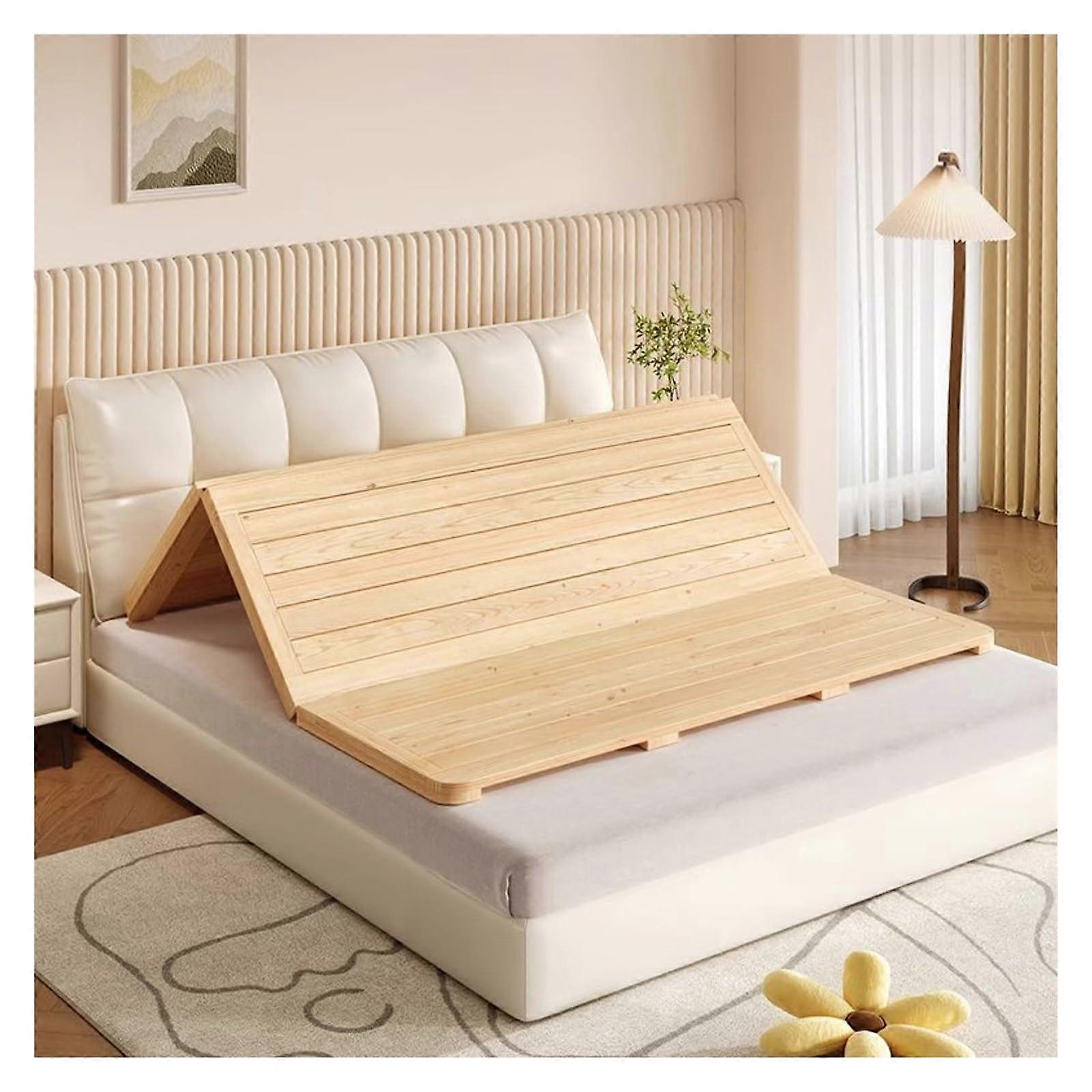 Foldable Solid Wood Bed Slats Full Size 300kg Capacity Durable Pine Base for Mattress Support