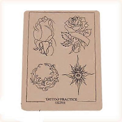 5 Pcs Rose and Skull Design Tattoo Practice Skin with Realistic Texture for Beginner Training