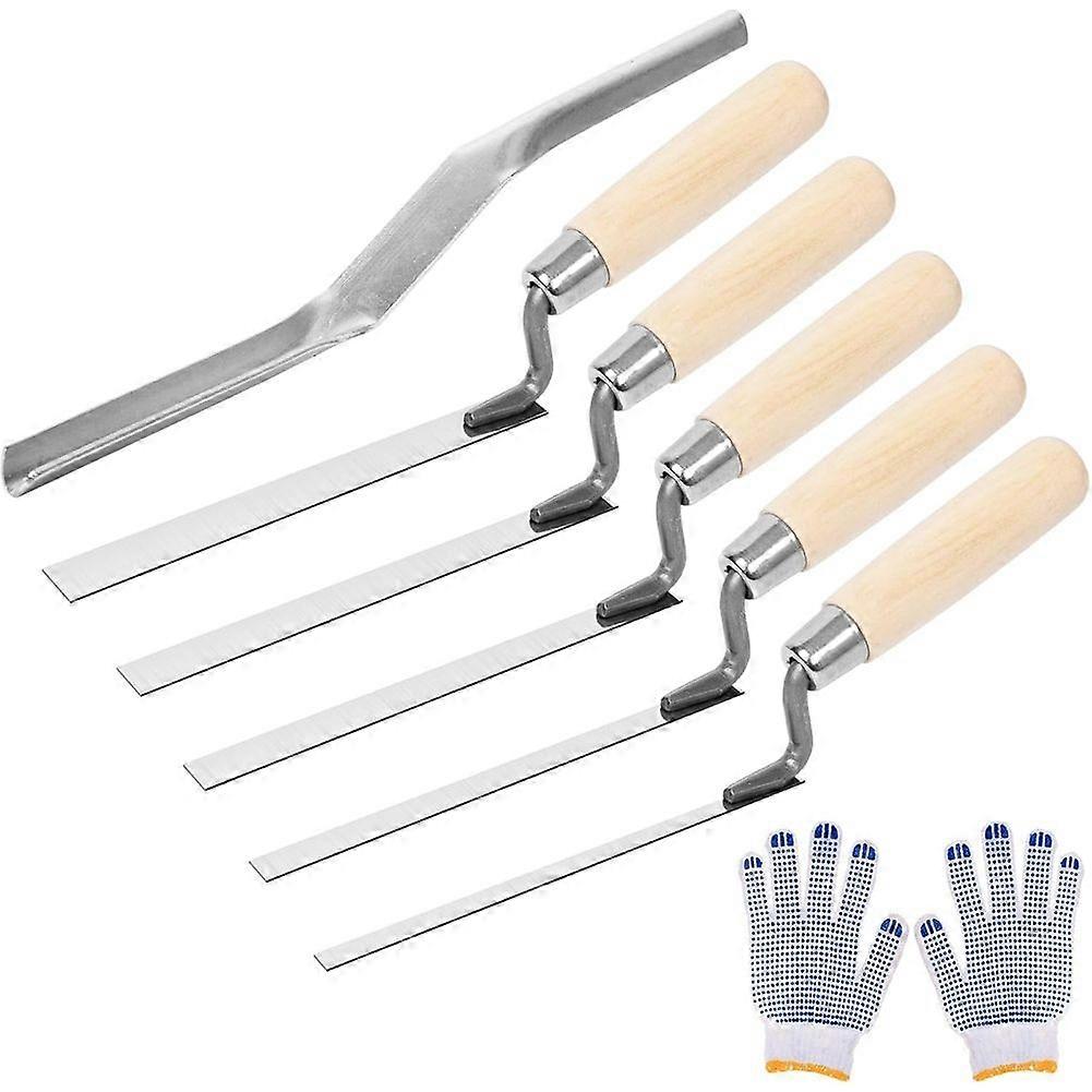 6 Pcs Pointer Trowel Set, Pointing Trowel Brick Jointer Cement Tool, Mortar Repair and Masonry Tools for Pointing