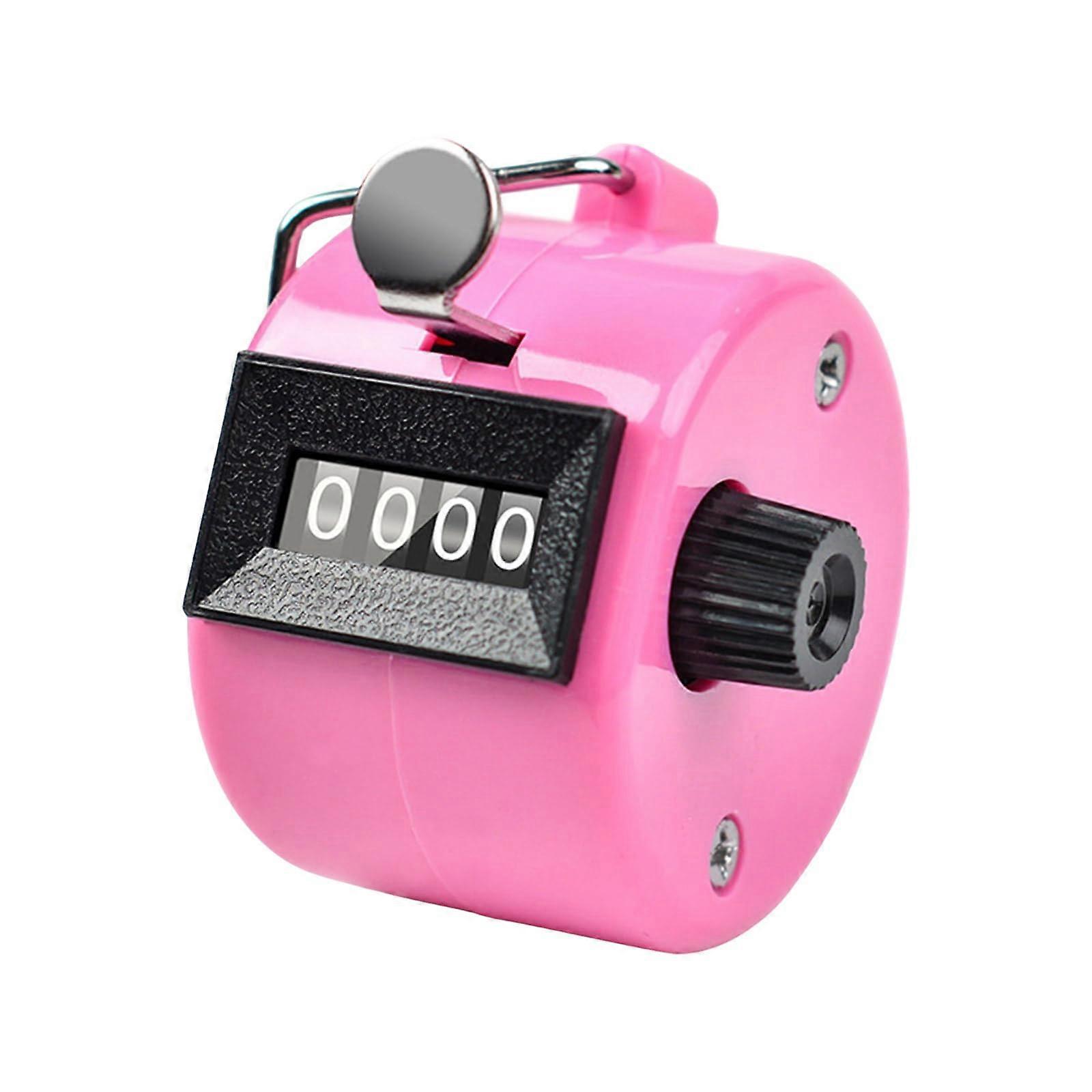 Pink 4Digit Handheld Tally Counter with Easy Read Display for Coaching and MultiUse