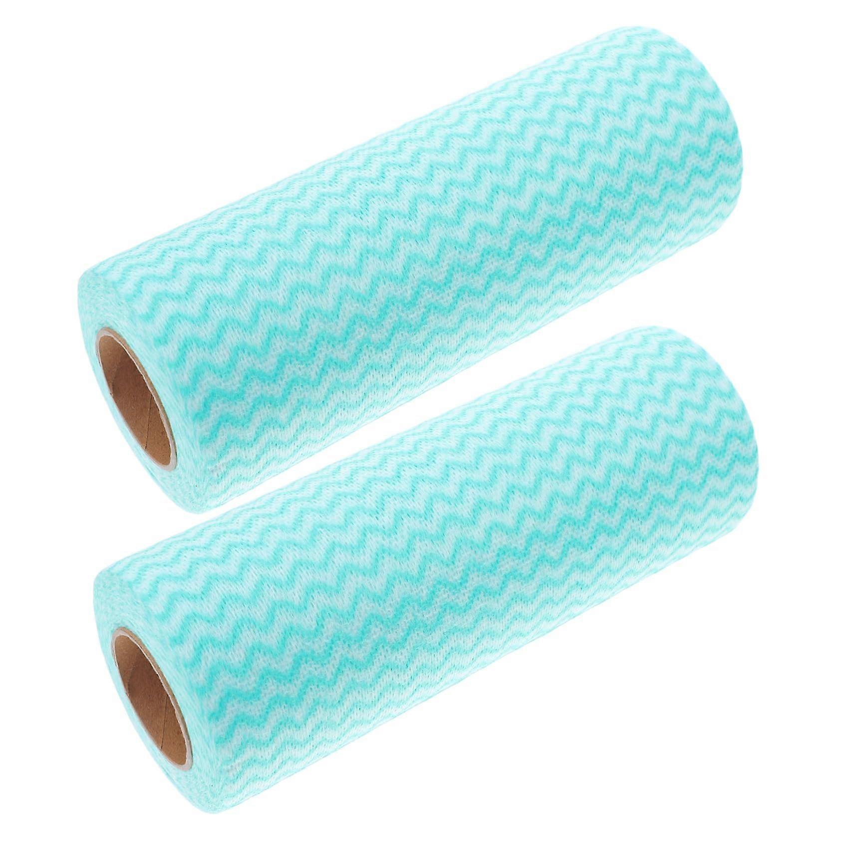 2 Rolls Disposable Kitchen Cleaning Cloths  Absorbency Non Woven Dish Rags for Versatile Grease Lifting