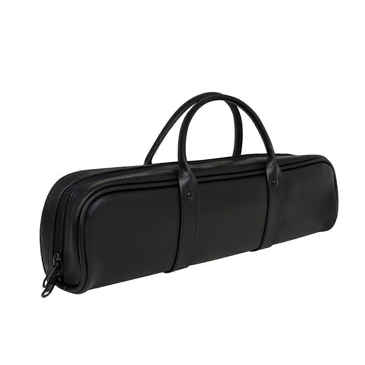 Leather Flute Case with Instrument Protection and Accessory Storage, Lightweight Flute Bag