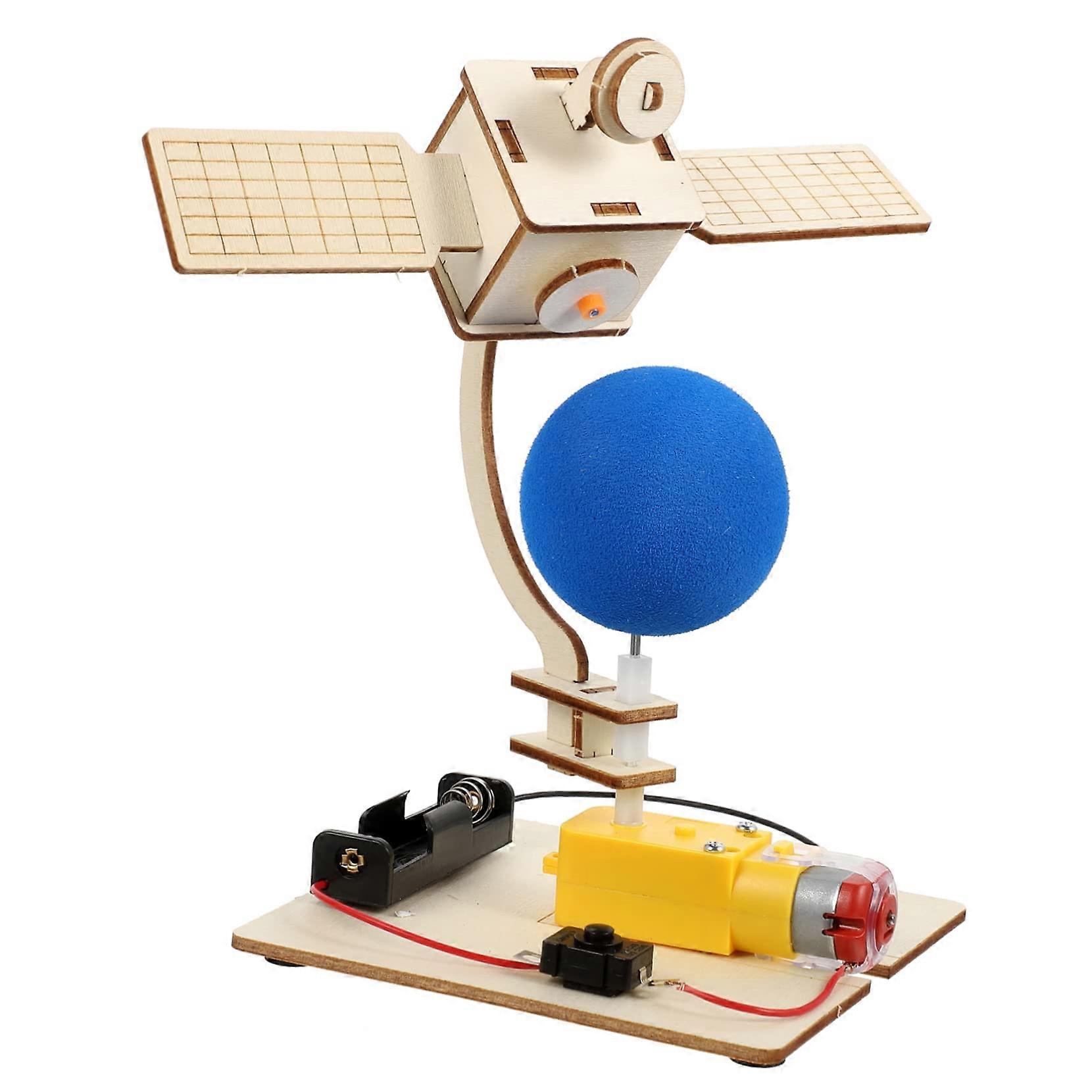 DIY Satellite Model Kit  Wooden Science Experiment for Kids, STEM Solar System Assembly Set