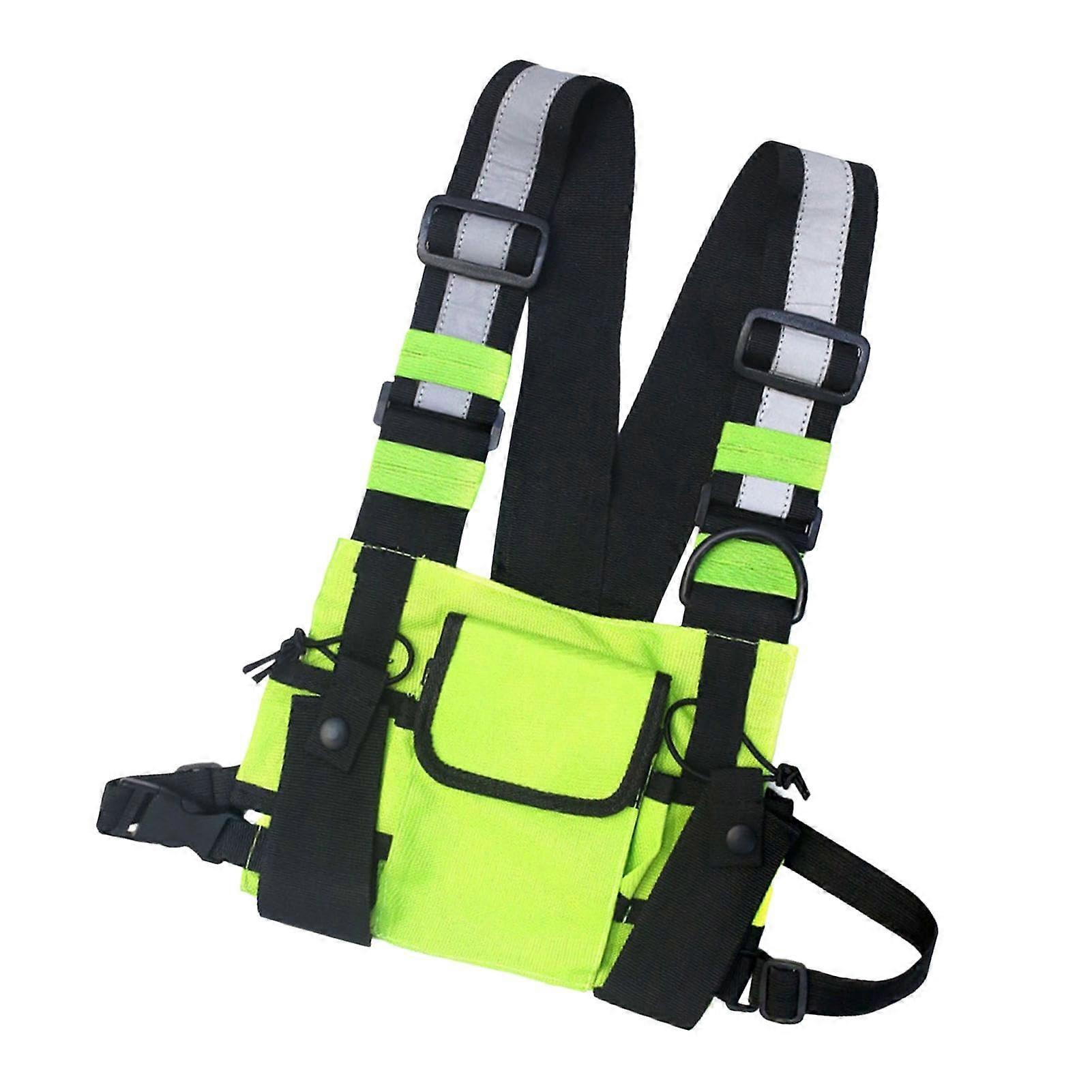 Reflective Chest Bag for Night Running with Adjustable Strap and Large Capacity Storage
