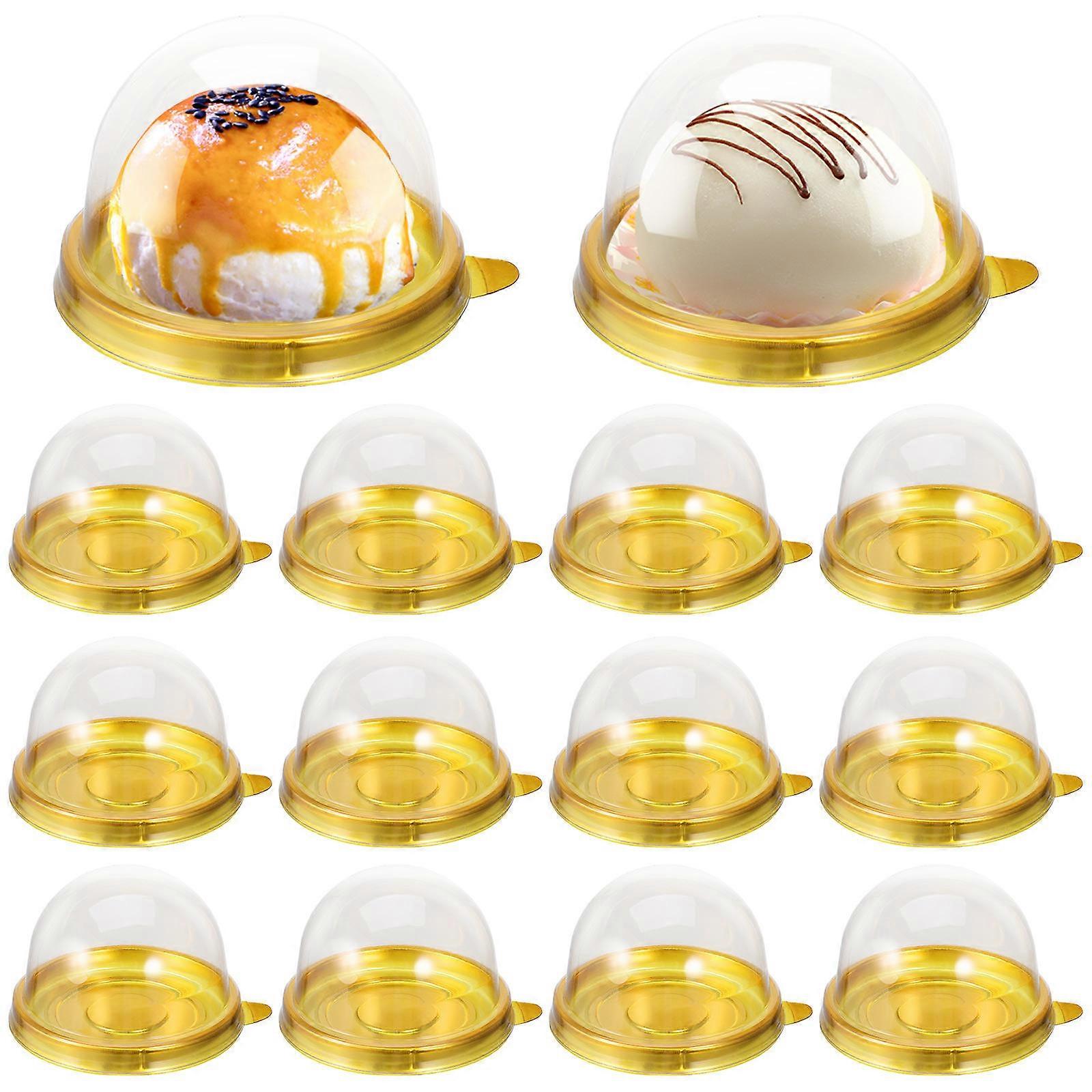 Boxes Plastic Round Dome Box for Baking 100Pcs Storage
