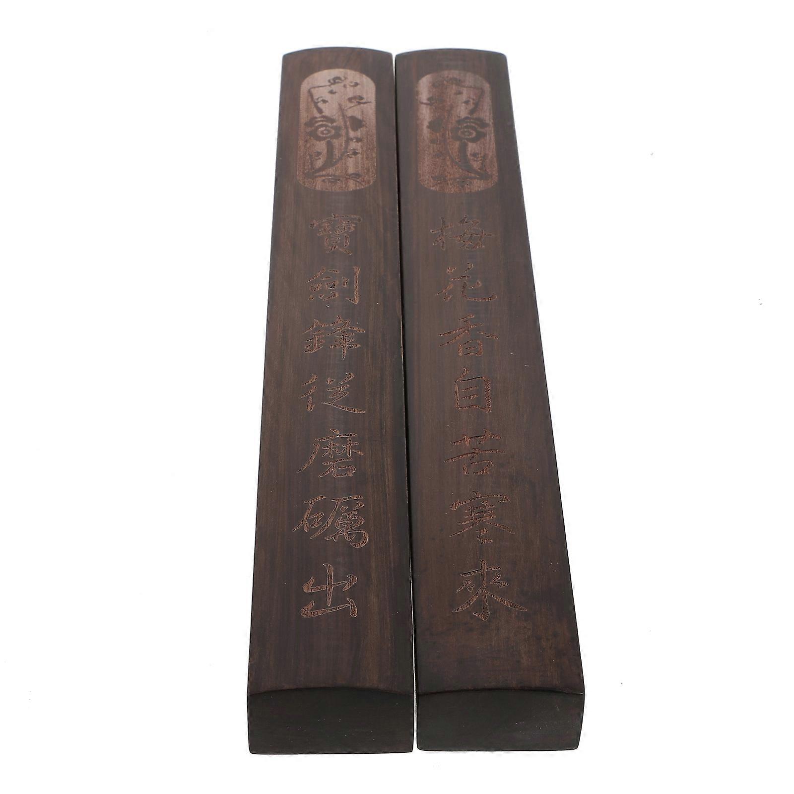 Painting Paperweights for 2Pcs Practical Black Calligraphy Wood