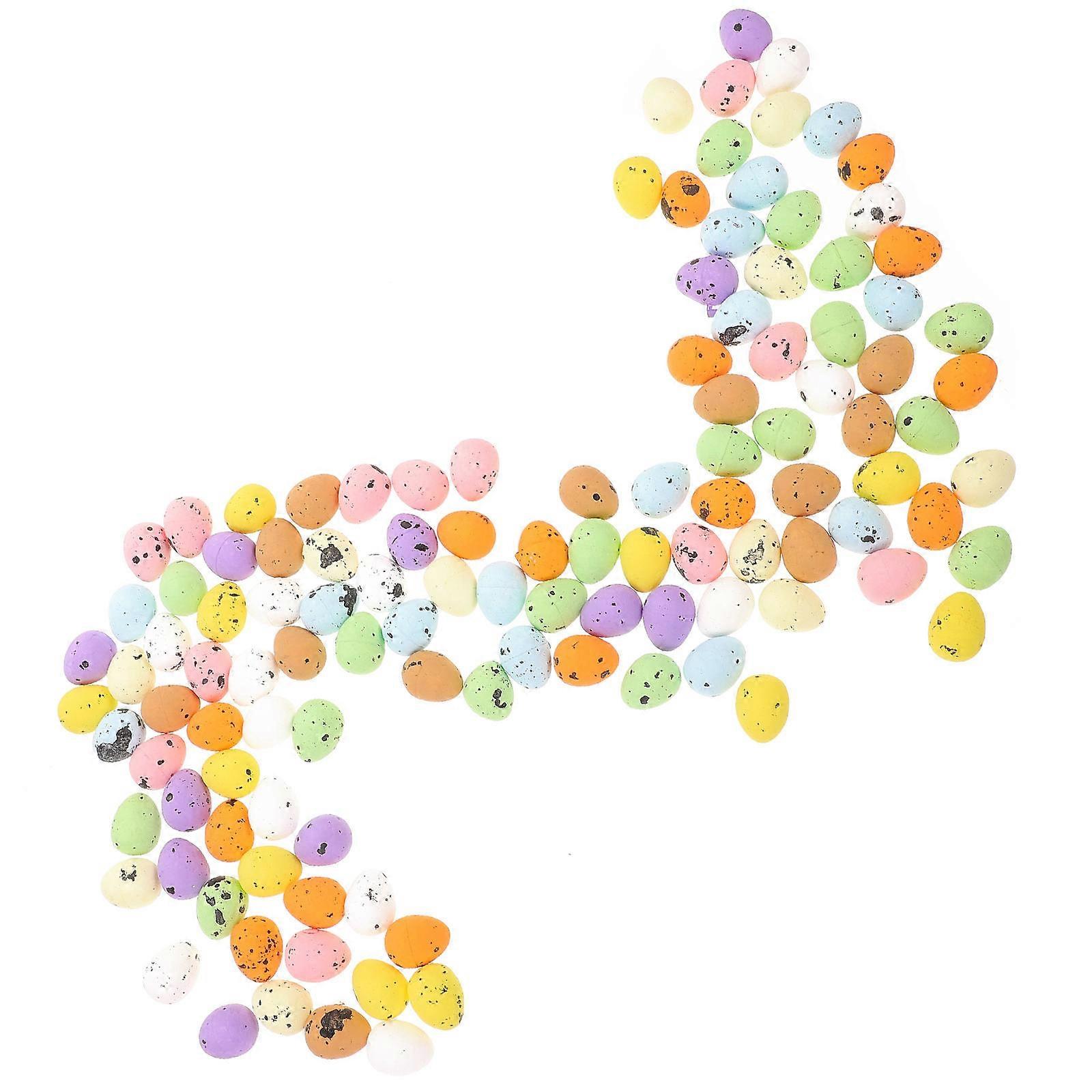 Assorted Color Easter Decorative Foams Eggs for Crafting 100Pcs Simulation Eggs