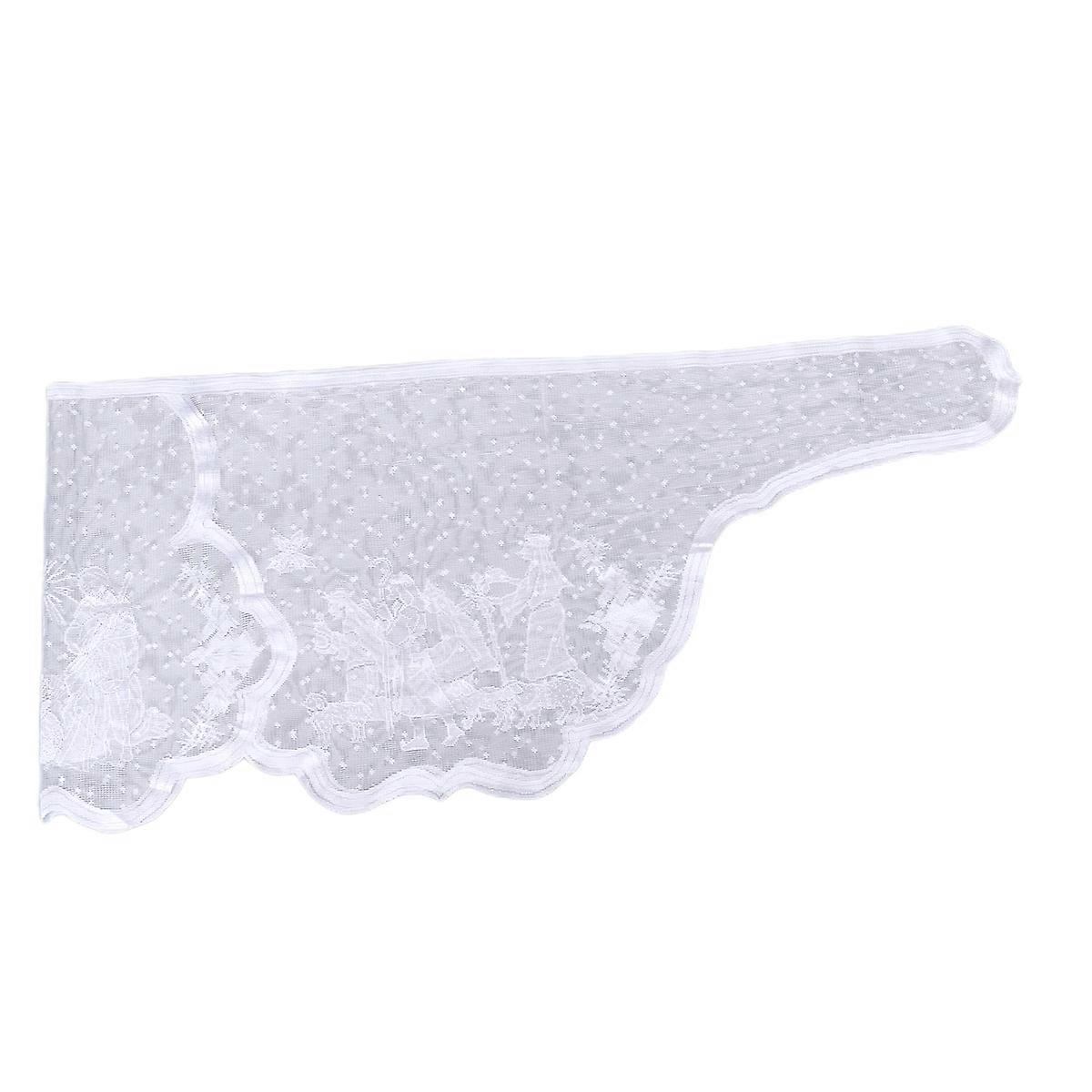 Christmas Table Cover White Lace for Table Decoration 2Pcs