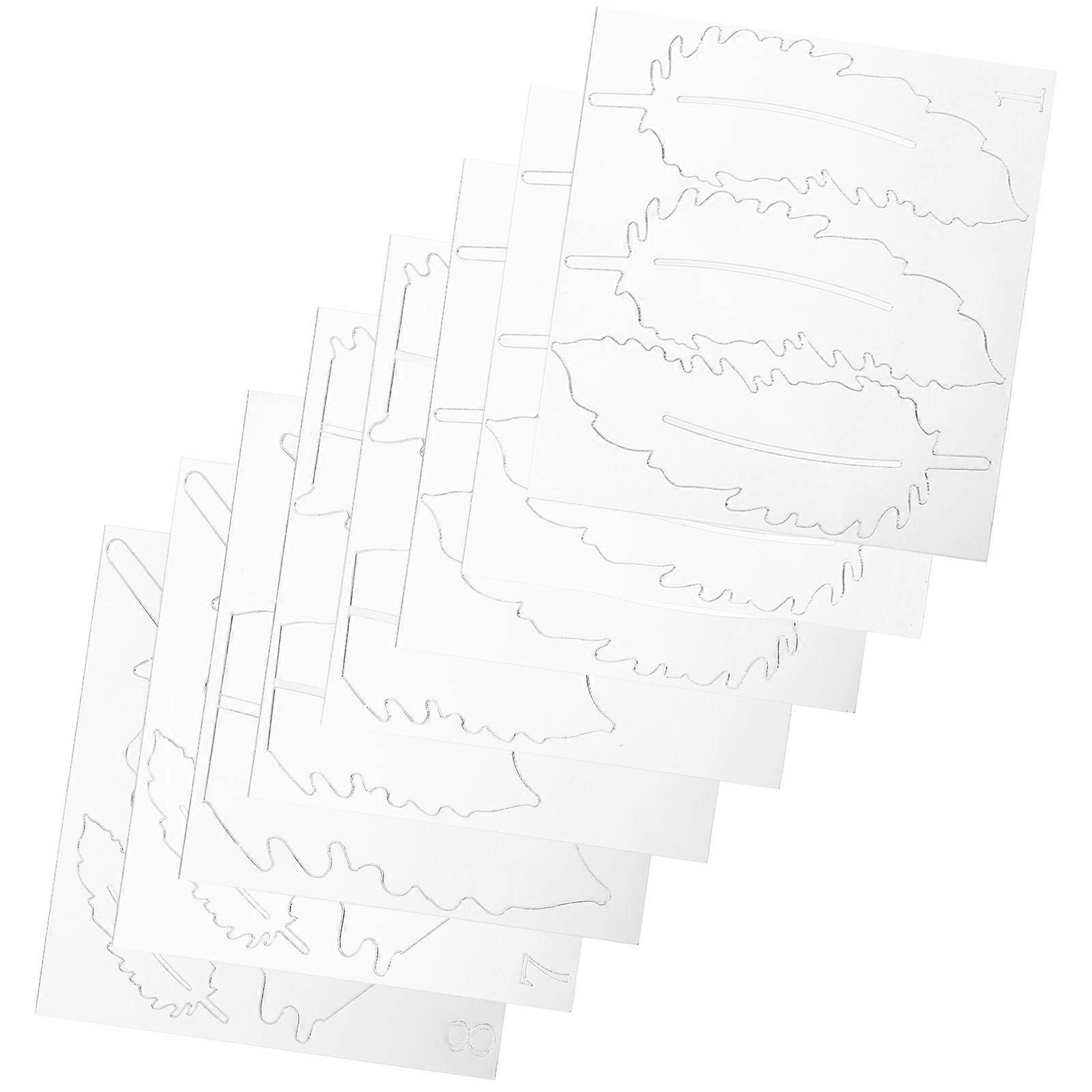 Acrylic Wall Decals for Decor Silver Mirror 1Set Plume Shape