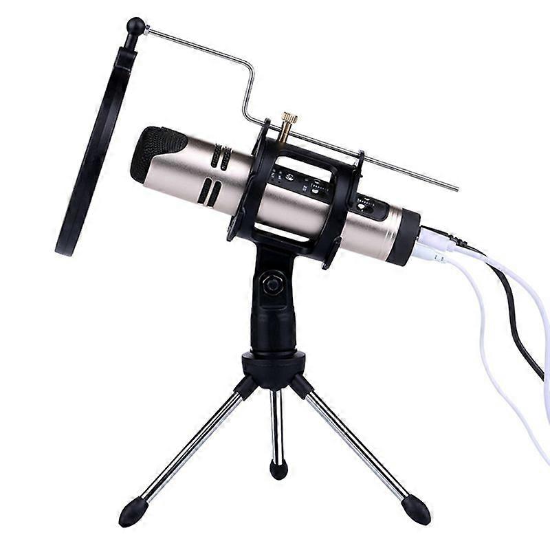 Microphone Stand Desktop Tripod with Mic Windscreen Filter Cover
