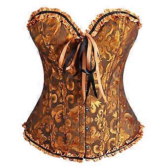 Hipattires Womens Corsets Tops Plus Size Cincher Yellow Lace Corset Going Out Push up Corset Belt Juniors Corset