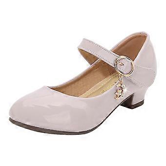 Little Girls Mary Jane Dress Pumps Shoes Princess Ballet Flats Low Heels for School Wedding Party Dress Shoes for Kids Red 7-8 Years