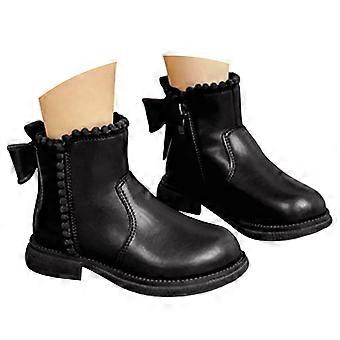 Mädchenstiefel für Kleinkinder, Kinder, Winter, Herbst, Freizeit, Schick, Stiefeletten mit Schleife, Bequem, Elastischer Gummizug, Niedliche Schuhe, Schön