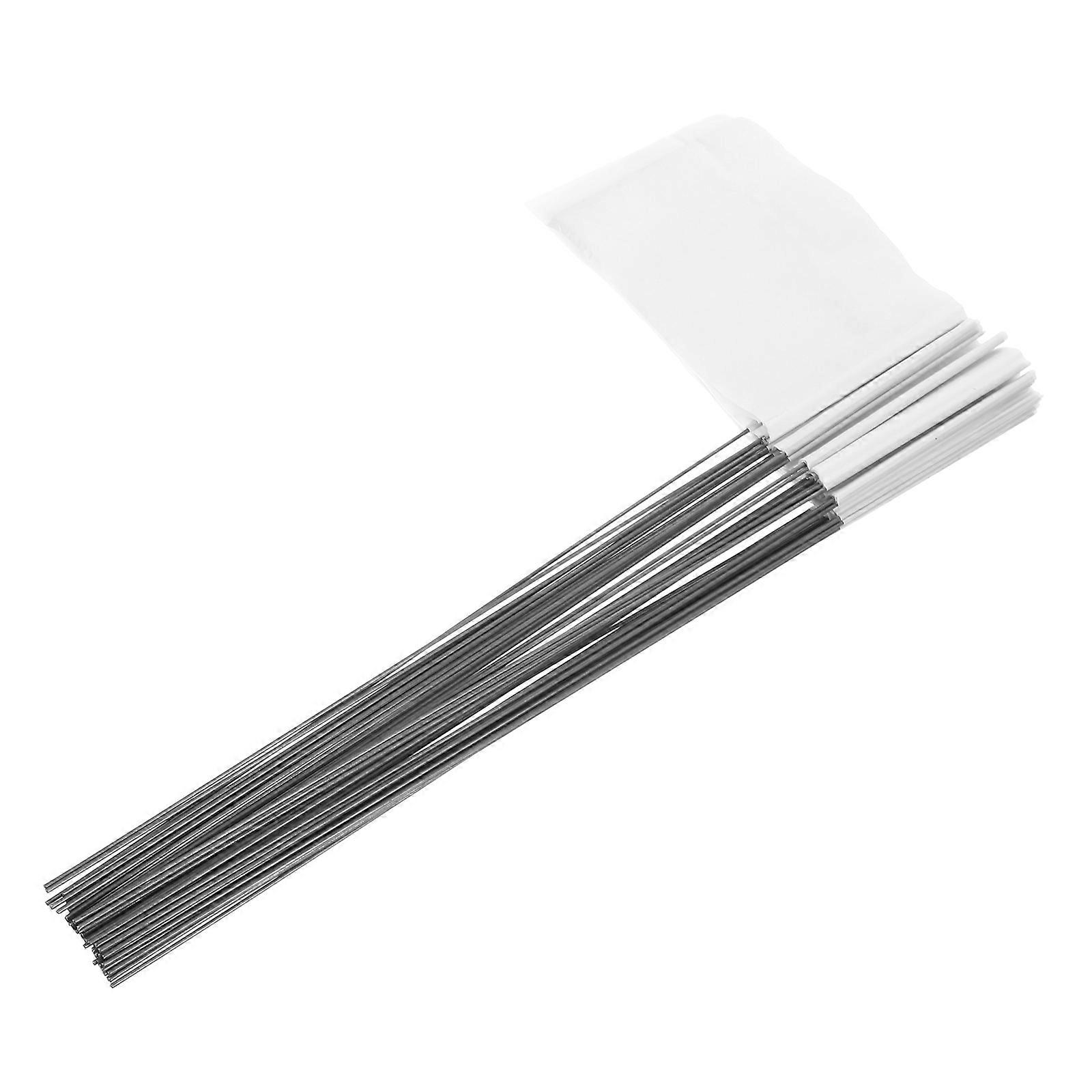 White Cable Marking Flags for Yard Marking 50Pcs Lawn Marker Flags