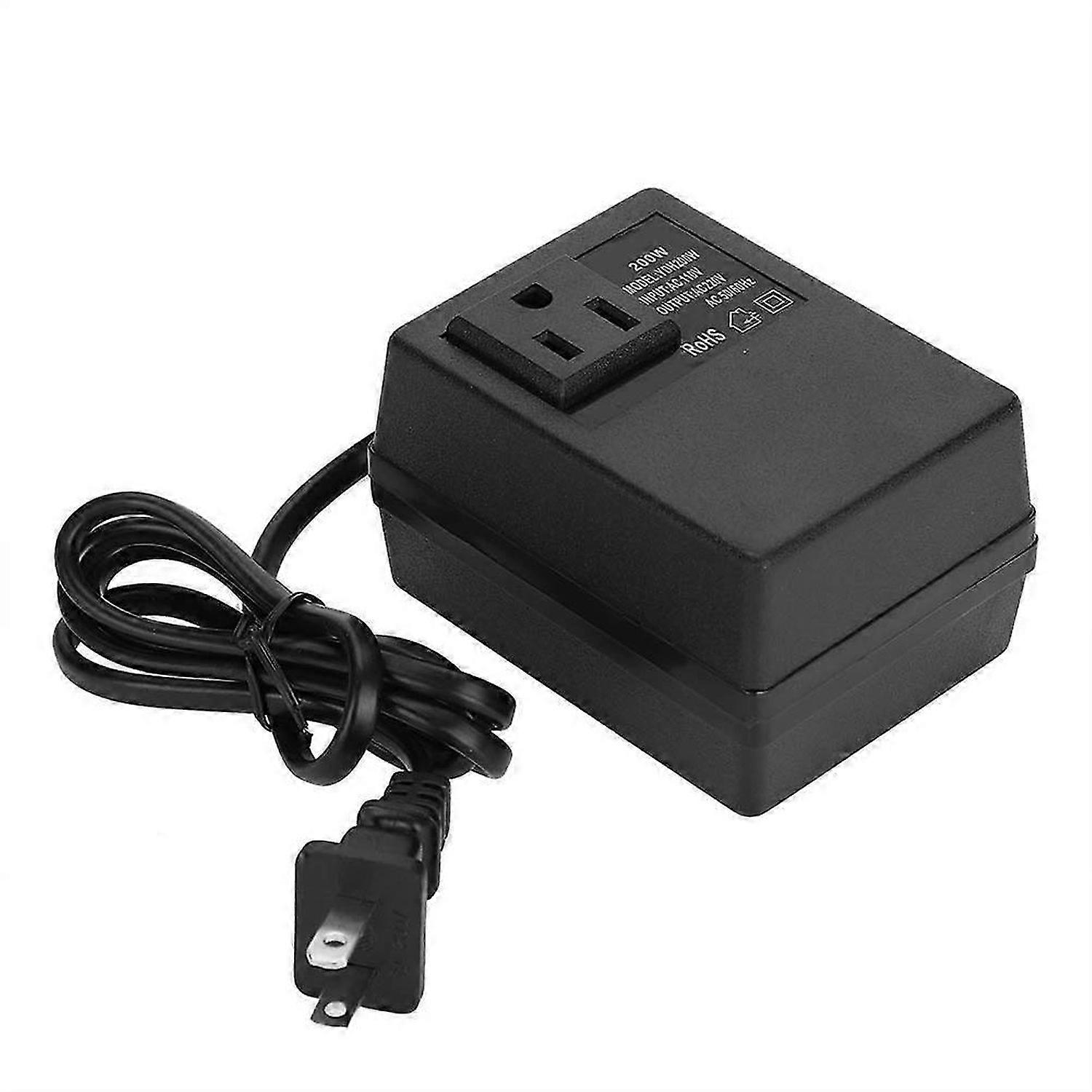 Reisespenningsomformer, 110V til 220V 200W transformator, US-plugg