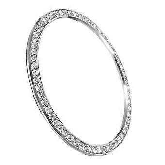Diamond-mounted Bezel Ring Bezel Loop Cover Anti Scratch Collision Protector Compatible for Galaxy Watch (46mm, Silver)