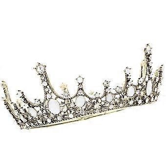 Europese stijl bruids Tiara Retro barokke kroon hoofddeksels haaraccessoire voor bruiloft verjaardagsfeestje banket (antiek messing)