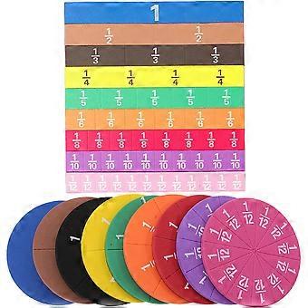 2 Sets Education Fraction Circles Colored Fraction Circles Kids Math Teaching Tools