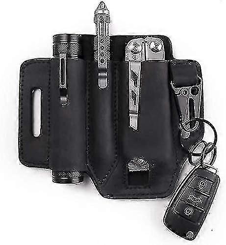 With Key Holder Multi Tool Pouch, Leather Belt Loop Waist Multitool