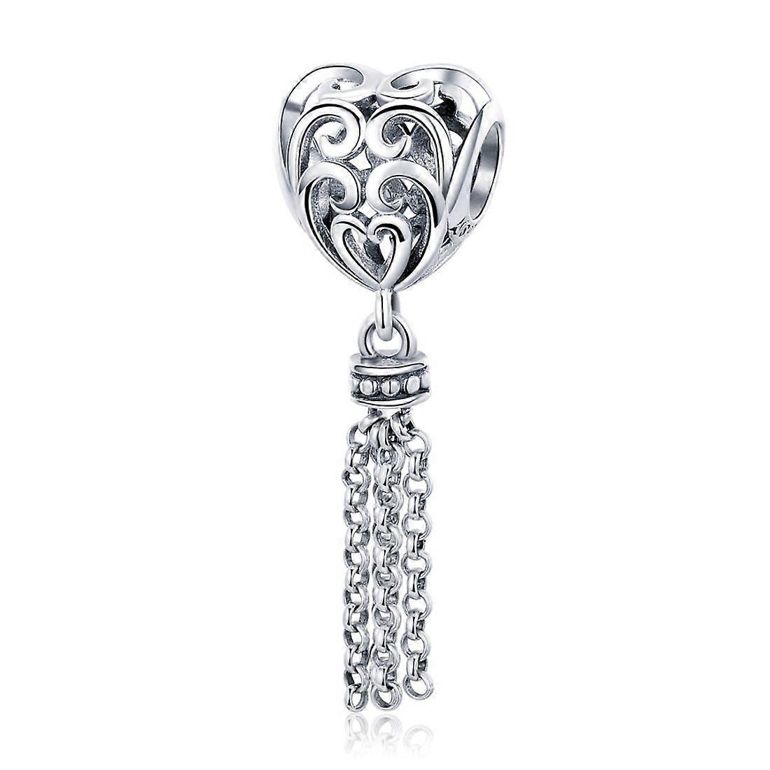 Love Heart-shaped Silver Beads