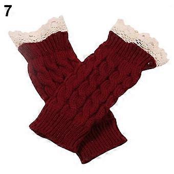 Guanti da donna in pizzo senza dita, morbidi, caldi, lunghi, scaldapolsi, invernali