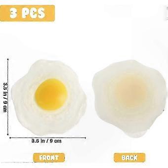 3 Pack Soft Faux Fried Egg Toys for Kids Play Food or Prank Props