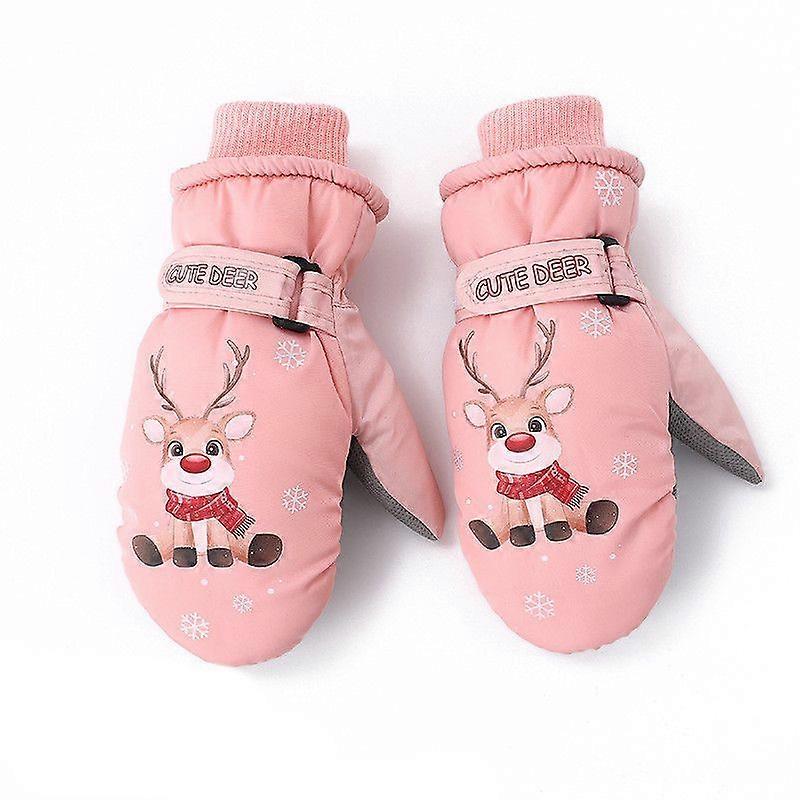 Winter Kinder Plüsch Verdickte Cartoon Handschuhe (pink) S code