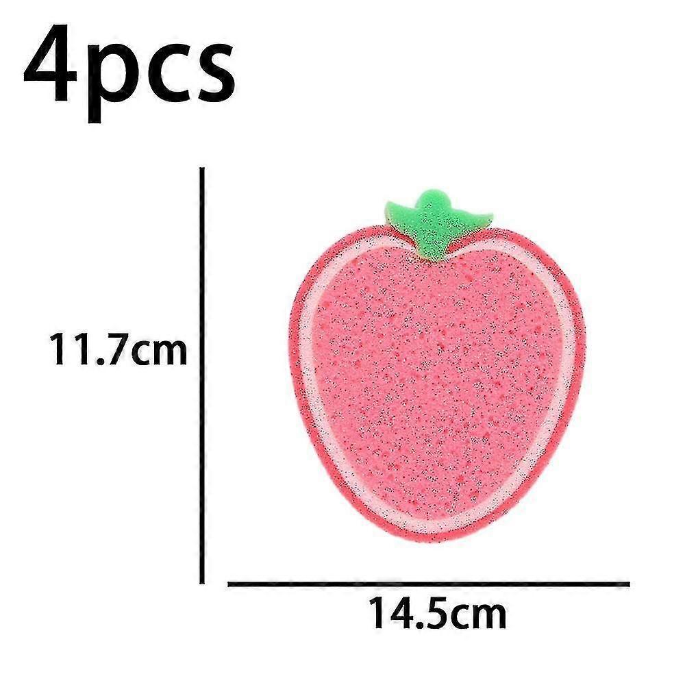 Cute Fruit-shape Thickened Kitchen Sponge, Multifunctional Wipe Decontamination Lightweight Cleaning