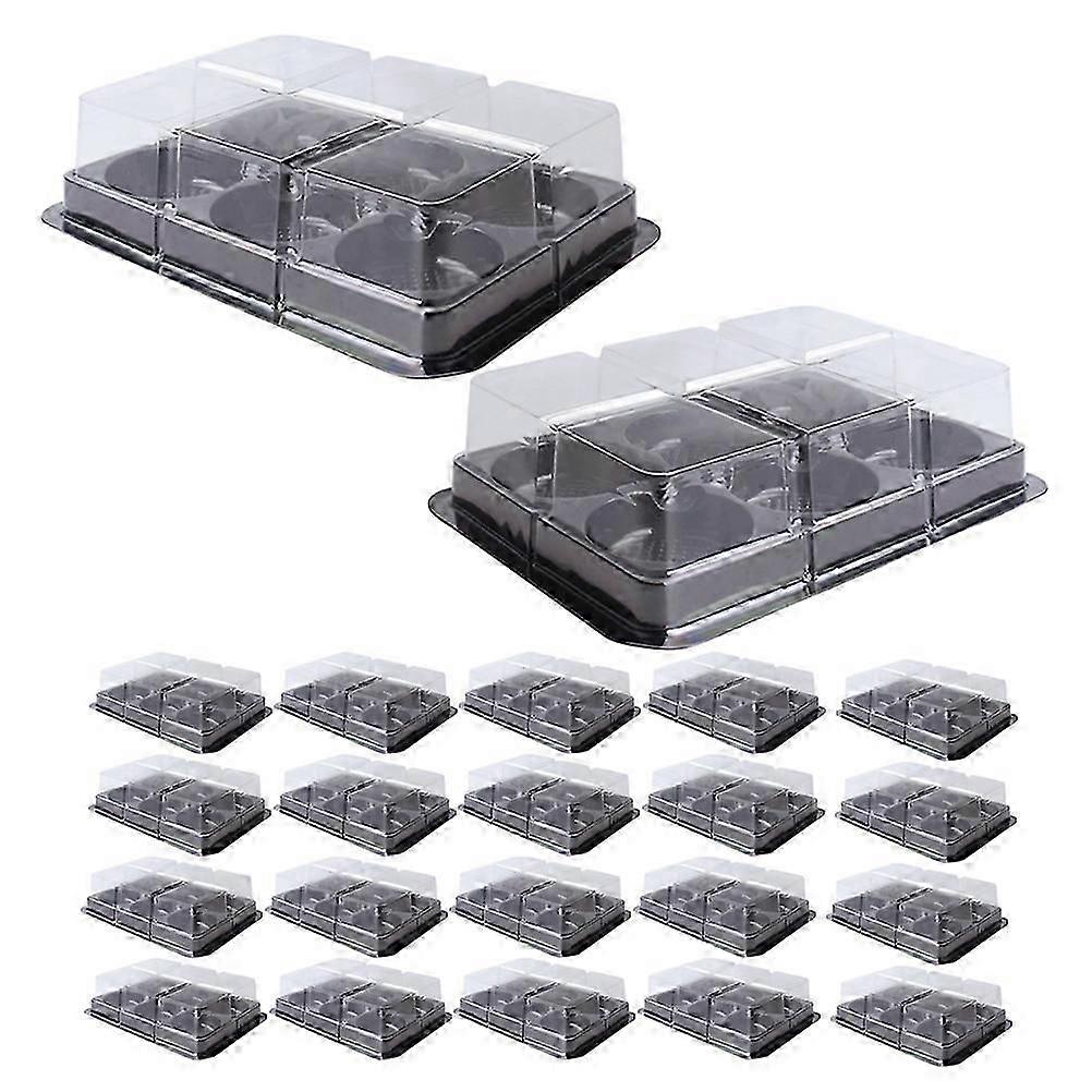 Mini Cake Packaging Boxes Pet Moon Cake Boxes for Dessert 50Pcs