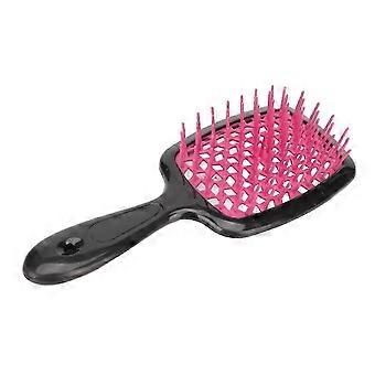 Spazzola per colpo veloce - Strumento per lo styling districante a paletta per uomini e donne (rosa rossa)