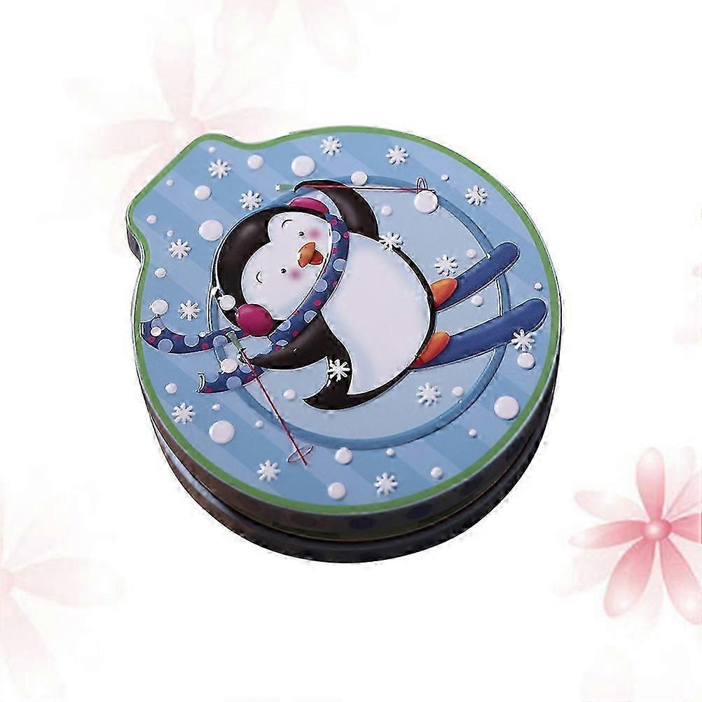 Christmas Gift Boxes Round Bump Candy Box for Candy Storage Ski Penguin Pattern