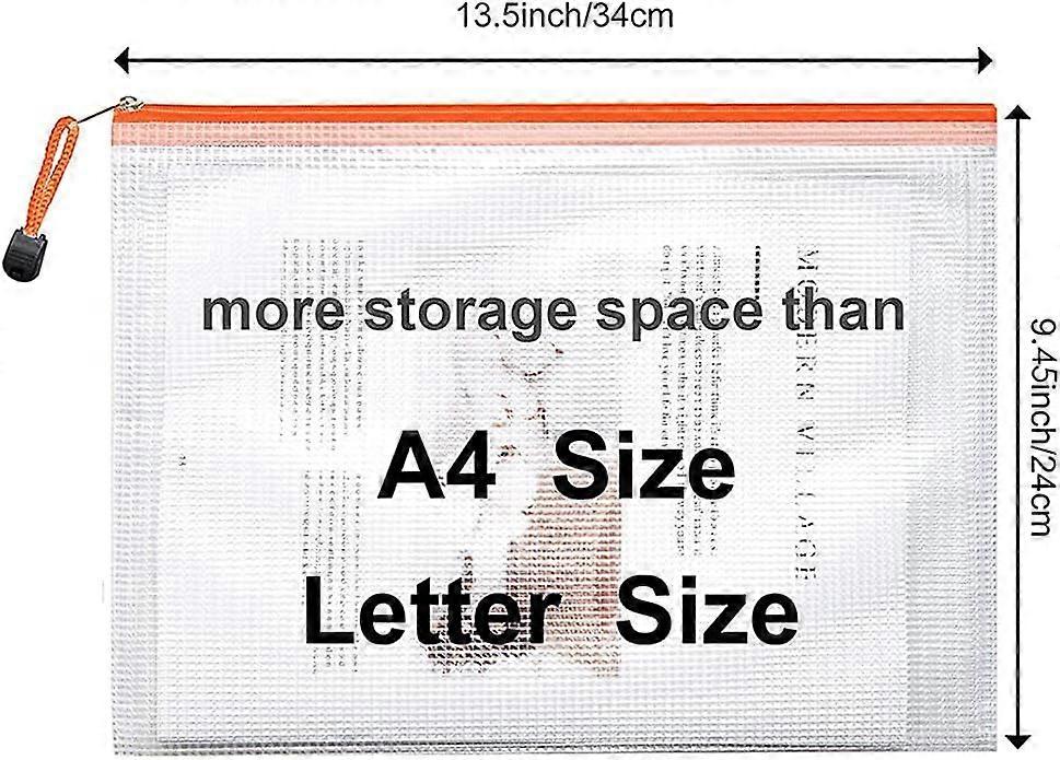 A4 Plastic Wallets Folder, Zip Lock Bags Mesh Document Wallet Document Folders