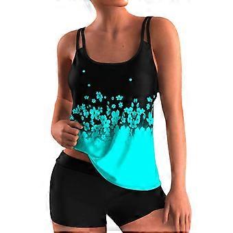 Women's Tummy Control Tankini 2 Piece Swimsuit with High Waist Bottom 26-27