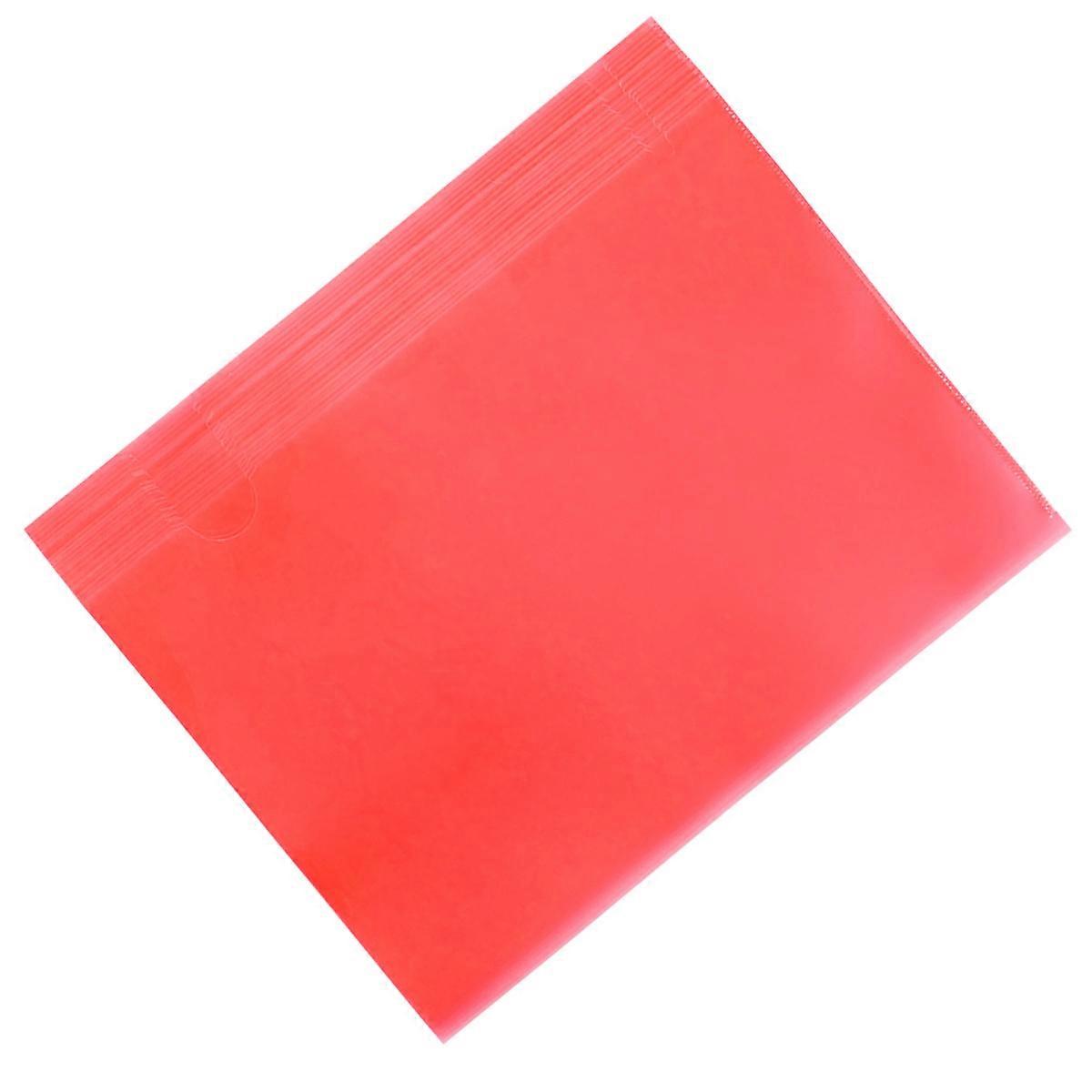 30pcs A4 Transparent Stationery File Folder L Type Folder PP Document Expanding File (Red)