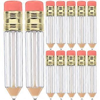 12pcs kreative bleistiftförmige leere Lipgloss-Tuben-Behälter Glanz-Tuben-Behälter Klare Mini-nachfüllbare Lippenölflaschen (wie gezeigt)