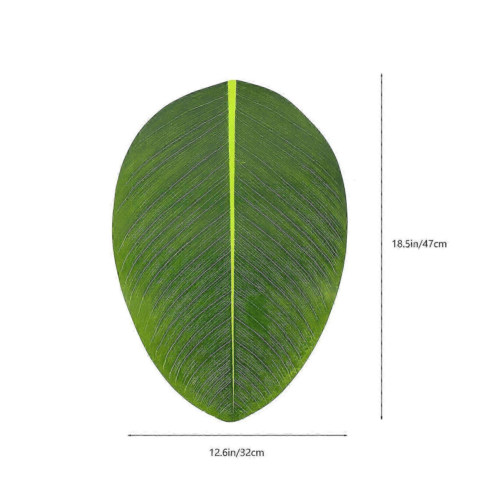 Green Leaf Designed Table Mats for Table Decoration 2Pcs Peva