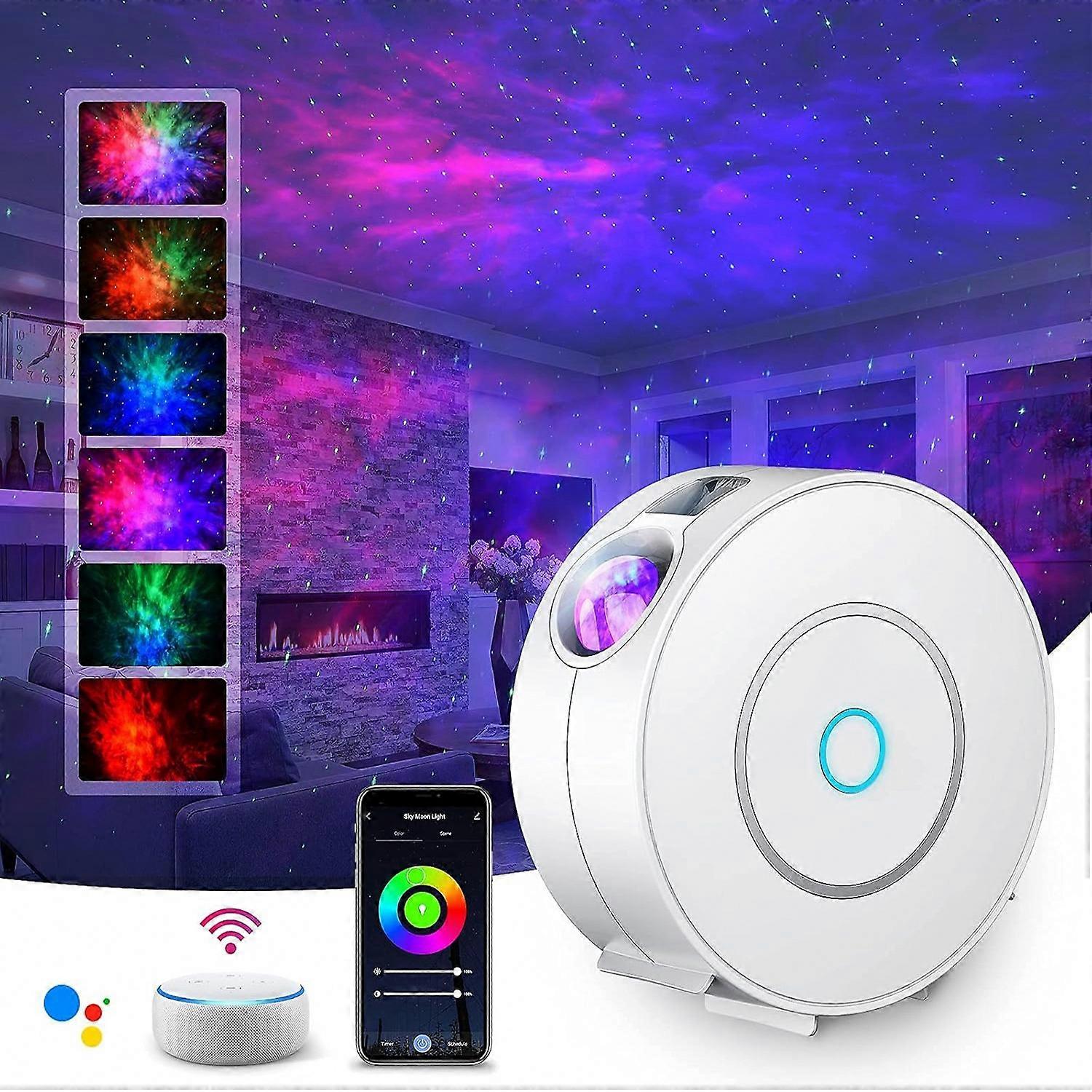 Bedroom Night Light Smart LED 3D Galaxy Cloud Star Projector