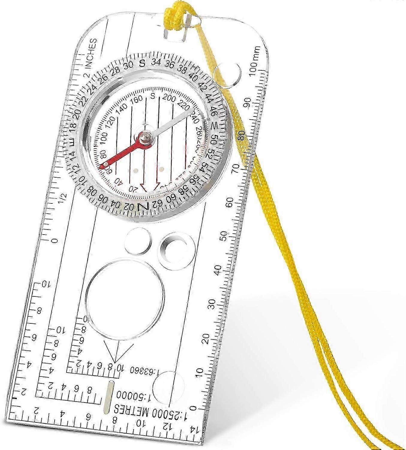 Navigation Compass with Adjustable Declination for Expedition Map Reading